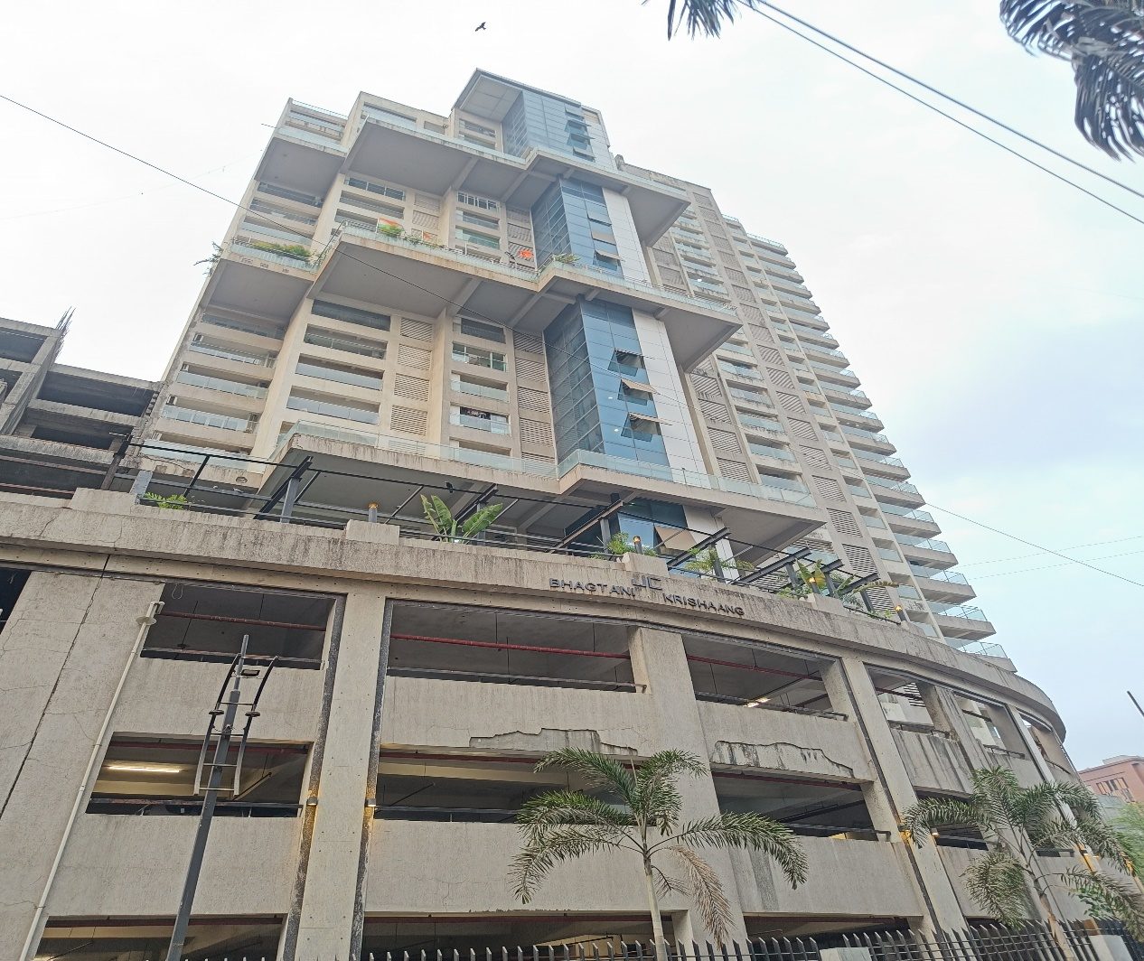 Facade restoration works on a residential tower